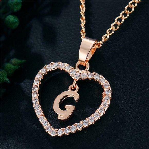 Jewelry - Romantic Love Pendant Necklace Initial Letter New
